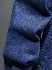 Manfinity Homme 男士海军蓝水洗牛仔宽松休闲夹克