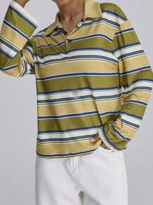 Forever 21 Fall Women Outfits Women Dress Shirts Women Outfits Fall Clothes Women Costumes Women Stripe Pattern Tops - Multicolor - View 3