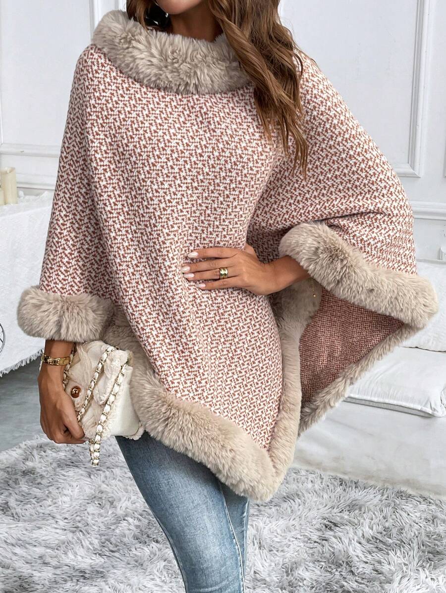 Chiquease 女士毛绒拼布休闲毛衣