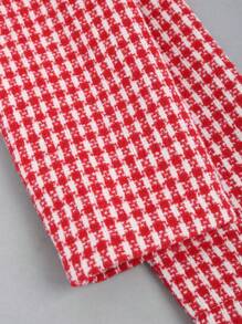 Sweetra Áo khoác kẻ caro thanh lịch cho nữ, mùa thu - Đỏ và trắng - Xem 3