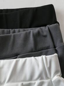 Calvaya Plus Size Women's Solid Color Simple Everyday Thermal Leggings Fall Cloth For Women - Black - View 6