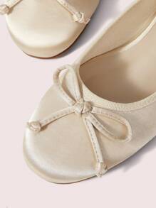CUCCOO DOLLMOD 女士时尚芭蕾平底鞋圆头蝴蝶结系带休闲平底鞋新年假期 - 杏色 - 查看 3
