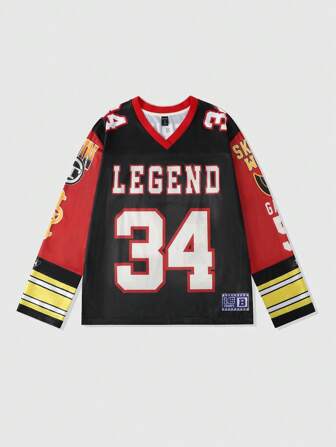 Street Life Camiseta deportiva de manga larga con panel de malla para hombres