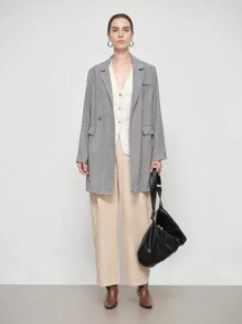 SHEIN LUNE Damska luźna kurtka casualowa, jesień - Ciemnoszary - Zobacz 1