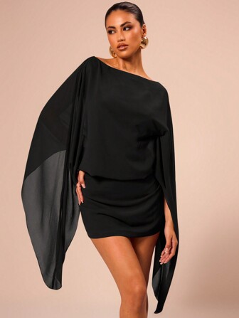 MUSERA Boat Neck Tired Mini Dress Vacation Summer Sexy Boho Elegant Holiday Boho Ibiza Vacation Beach Rave Festival Wedding Guest, Birthday, Night Out, Date Night Halloween Party Fall Christmas Thanksgiving Chic