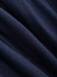 DAZY Plain Ruffle Trim Loose Pajama Set - Blue - View 7