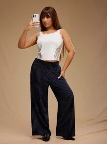Forever 21 大码女式撞色蕾丝修身吊带背心 - 白色 - 查看 5