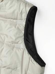 Manfinity Hypemode Men's Casual Loose Zip Front Quilted Vest Jacket For Winter - Apricot - View 4