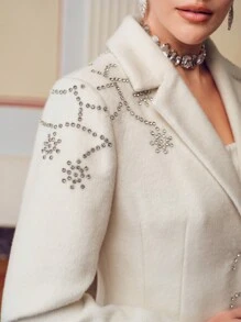 ZEYLAH ÁO KHOÁC DÀI CỔ VÁY LEN CHI TIẾT ĐÁ NHÂN VẬT - Màu be - Xem 3