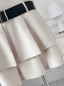 SHEIN EZwear Damen Große Größen Mode Sommerkleid in Apricot mit Falten und ärmellos