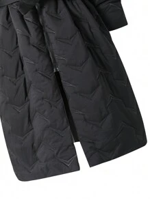 Padded Coat, Casual Long Style For Teenage Girls, Thickened Winter Padded Coat - Black - View 3