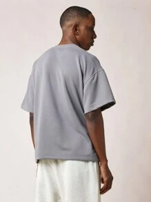 SUMWON 宽松短袖重磅基本款 T 恤 - 灰色 - 查看 2