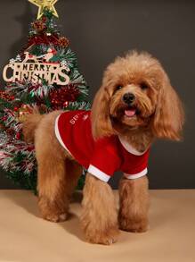 PETSIN Sudadera de felpa con diseño navideño para mascotas