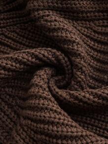 ROMWE Áo len cardigan ngắn cổ lông phong cách cổ điển dành cho nữ - màu nâu - Xem 4