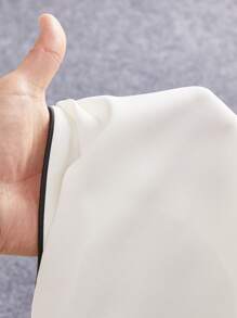 Mulvari Chaqueta de blazer casual de talla grande con cuello vuelto, bloques de color y bolsillos para el otoño