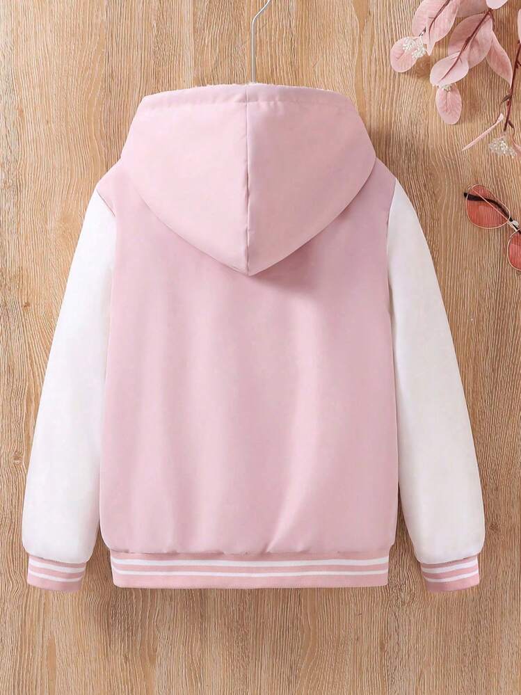 Sparklyn 1 pieza Chaqueta con capucha con estampado de gato y forro térmico para niña preadolescente - Multicolor - Añade 2