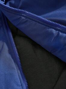 Manfinity VCAY Plus Size Men's Casual Patchwork Raglan Sleeve Loose Fit Hooded Jacket, Winter Coats