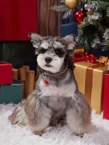 PETSIN 1 件圣诞雪花和铃铛装饰宠物项圈 - 彩色 - 查看 2