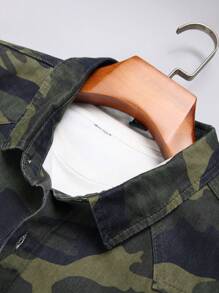 Manfinity Homme Áo sơ mi denim dài tay in họa tiết ngụy trang phong cách đường phố dành cho nam - Nhiều màu - Xem 5