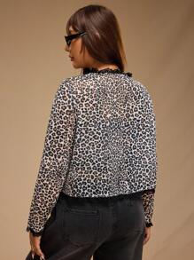 Forever 21 大码女式两件套：豹纹吊带背心和休闲夹克，秋冬季 - 彩色 - 查看 4