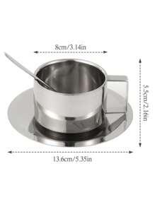 1 zestaw 6,8 uncji stalowych kubków do kawy ze stali nierdzewnej, filiżanki do espresso, kubki do kawy z podwójnymi ściankami, szklanki do latte, cappuccino, mleka, herbaty, na popołudniową herbatę, na Boże Narodzenie, na świąteczne prezenty - Srebro - Zobacz 14