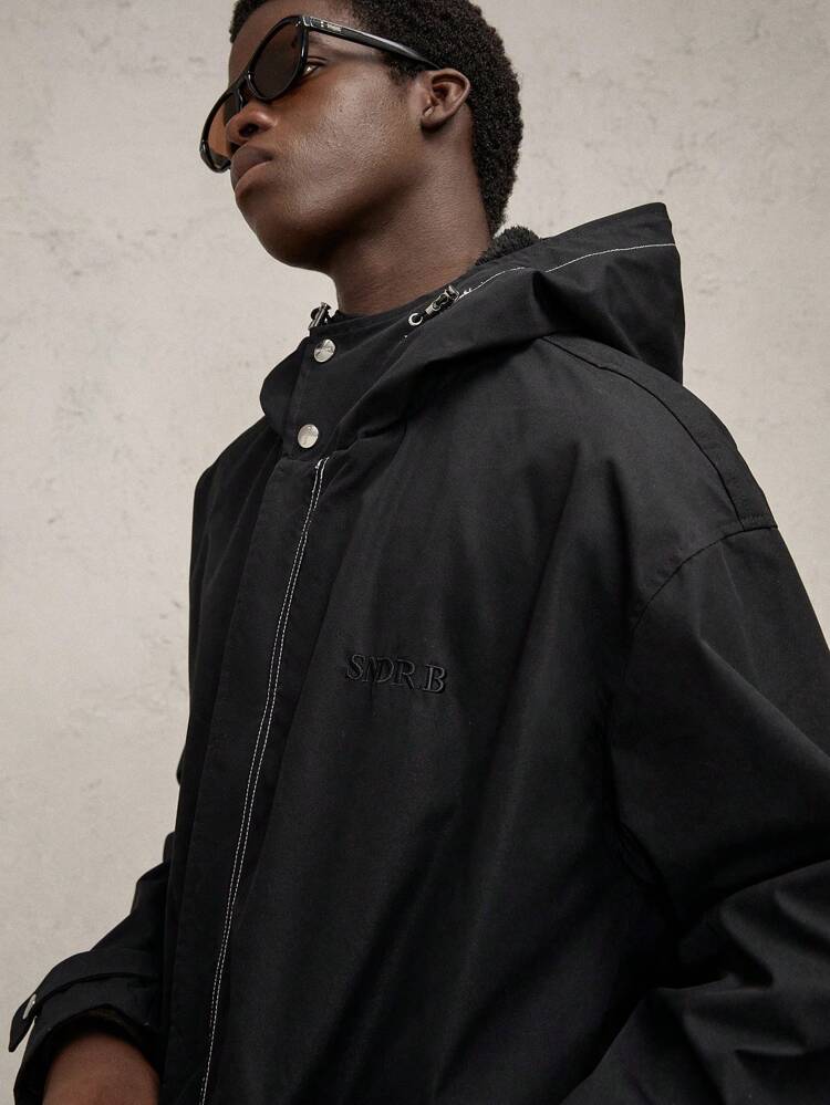 Men's Loose Fit Long Sleeve Casual Trench Coat, Suitable For Autumn, For Fall Winter