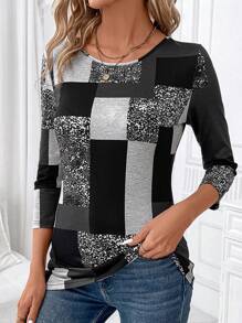 EMERY ROSE Women's Black Cat Graphic T-Shirt - Grey - View 1