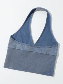 1 bộ đồ lót hở lưng hiệu ứng denim liền mạch gợi cảm cho nữ - Màu xanh lam - Xem 8