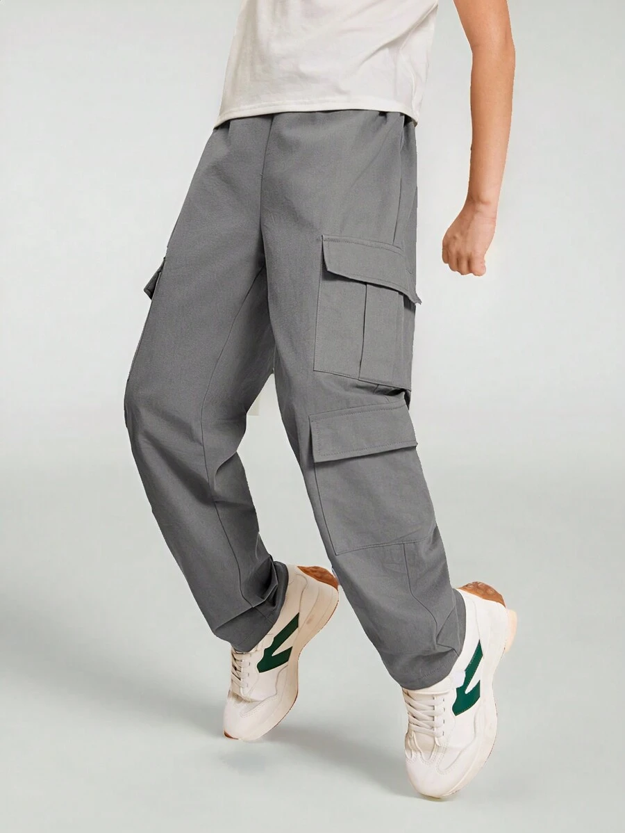 SHEIN Tween Boy 灰色休闲工装裤