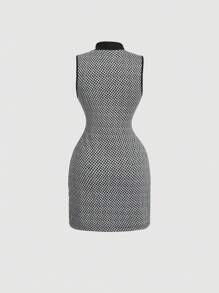 SHEIN MOD Elegante conjunto casual de traje de oficina: vestido y chaqueta, conjunto de dos piezas para otoño, chaquetas de mujer para otoño, vestimenta casual de negocios para mujer, vestido formal, conjunto de dos piezas para mujer sexy de oficina, atuendo de estilo "vieja riqueza" para maestras