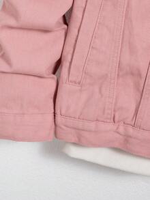 Manfinity Homme Chaqueta vaquera casual de manga larga de botones delanteros de unicolor para hombres - Rosa Pálido - Ver 8