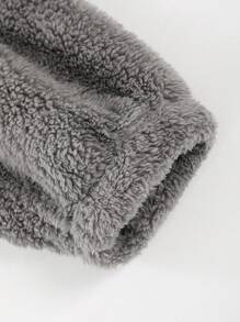 Manfinity Hypemode Men's 3d Ear Hooded Long Sleeve Fleece Pullover - Grey - View 3