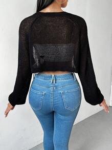 Chiquease 女士宽松休闲针织开衫配领带，纯色，秋季毛衣