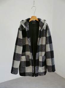 Manfinity VCAY Men's Plaid Loose Fit Drop Shoulder Cardigan Shirt, Suitable For Autumn