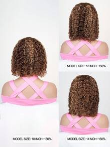 P4/27 Tóc Bob Sóng Nước Nổi Bật 13x4 Tóc Người Brazil Tóc Giả Ren Phía Trước Cho Phụ Nữ Màu Vàng Mật Ong Tóc Ngắn Bob Trong Suốt Màu Tóc Vàng Ướt Và Lượn Sóng Với Tóc Trẻ Em - SP4/27 - Xem 6