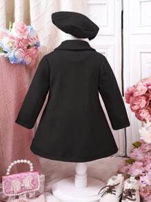 Elladie kids Young Girl Casual Cute Bowknot Design Jacket With Beret Hat