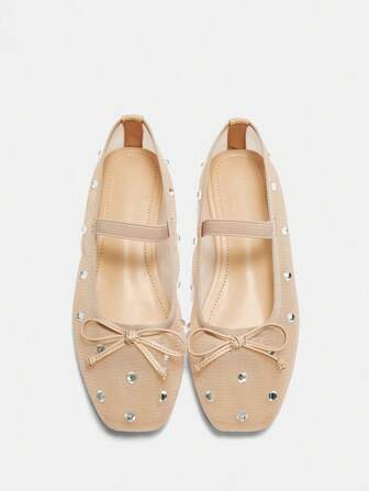 CUCCOO CURVES 水钻装饰蝴蝶结装饰休闲平底乐福鞋新年假期