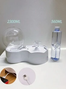 PETSIN 自动猫/狗爱好者礼物和狗/猫妈妈爱饮水器，带水位可见度的电动饮水碗，白色 - 白色 - 查看 9