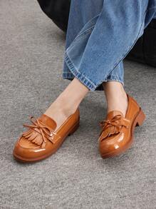 CUCCOO BIZCHIC Women's Bow Decor Simple Flat Casual Shoes Fall - Brown - View 4