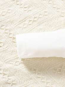 女婴休闲花卉印花长袖上衣和牛仔裤套装，秋季 - 白色 - 查看 5