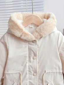 Novo estilo de casacos de inverno casuais com capuz para meninas