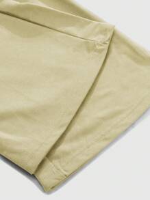 Manfinity Roghcode Men's Casual Contrast Color Print Drawstring Waist Sweatpants - Khaki - View 4
