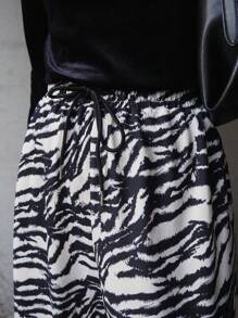 FRIFUL Women's Allover Print Drawstring Waist Casual Loose Fit Pants - Multicolor - View 4