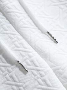 Manfinity Homme 2 件套男士纯色短袖纽扣休闲衬衫和抽绳腰短裤套装