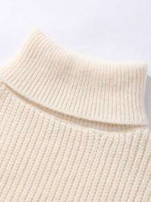 2pcs Teen Girls' Casual Solid High Neck Sweater Vest & Long Sleeve Shirt Set, Autumn Winter - Multicolor - View 5