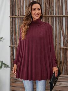 EMERY ROSE 女士高领长袖罗纹毛衣