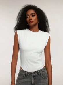 Forever 21 Nuevo body casual sin mangas blanco, versátil para otoño-invierno - Blanco - Ver 5