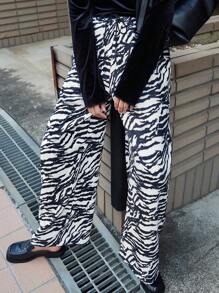 FRIFUL Women's Allover Print Drawstring Waist Casual Loose Fit Pants - Multicolor - View 5