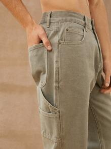 Pantalones vaqueros rectos de servicio de algodón premium para hombres