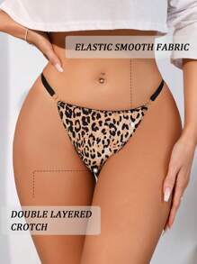 2pcs/Pack Seamless Sexy Leopard Print Thong Panties